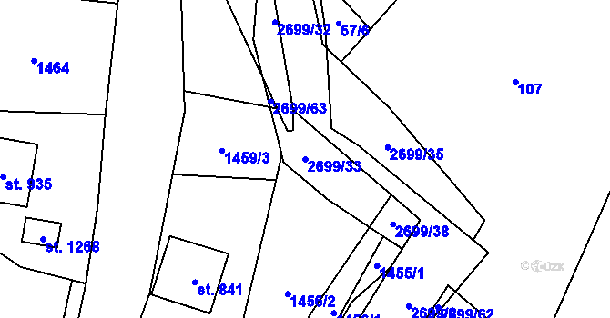 Parcela st. 2699/33 v KÚ Nýdek, Katastrální mapa
