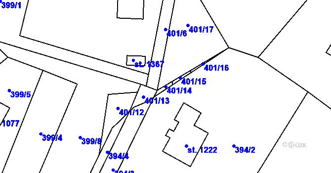Parcela st. 401/14 v KÚ Nýdek, Katastrální mapa