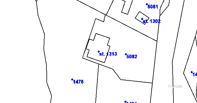 Parcela st. 1313 v KÚ Nýdek, Katastrální mapa