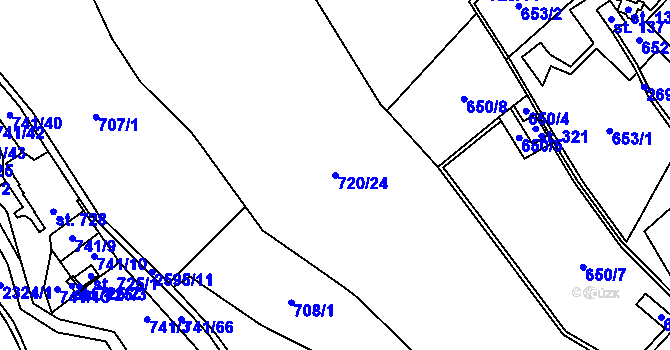 Parcela st. 720/24 v KÚ Nýdek, Katastrální mapa