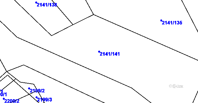 Parcela st. 2141/141 v KÚ Nýdek, Katastrální mapa