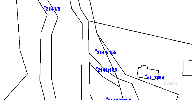 Parcela st. 2141/155 v KÚ Nýdek, Katastrální mapa