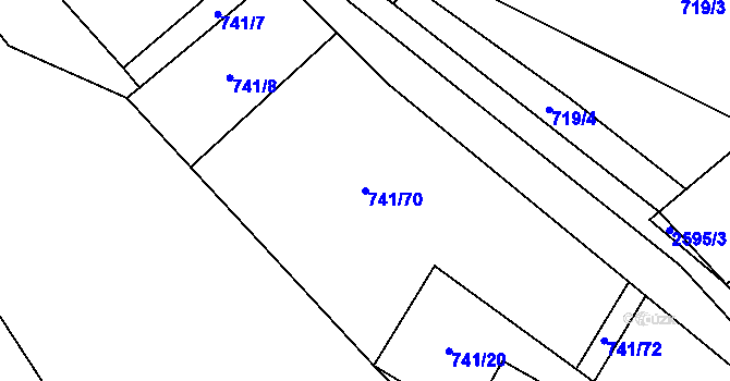 Parcela st. 741/70 v KÚ Nýdek, Katastrální mapa