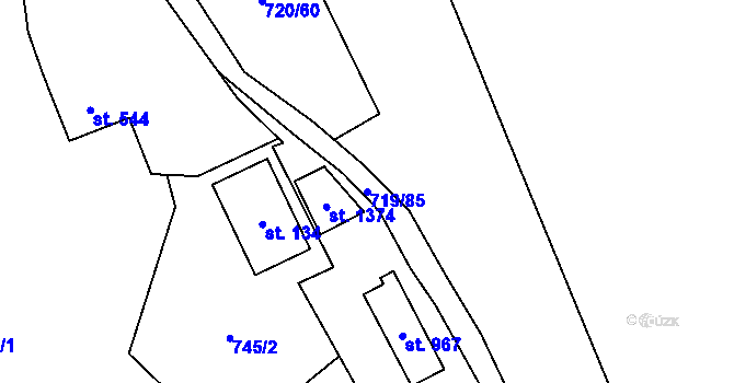 Parcela st. 719/85 v KÚ Nýdek, Katastrální mapa