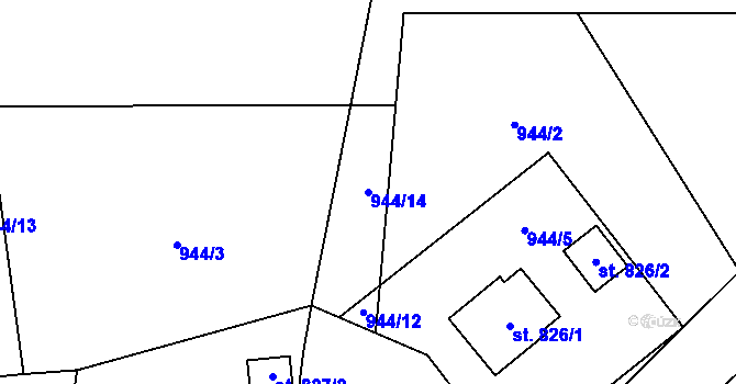 Parcela st. 944/14 v KÚ Nýdek, Katastrální mapa