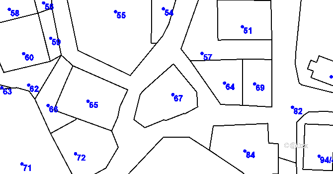 Parcela st. 33 v KÚ Nyklovice, Katastrální mapa