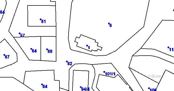 Parcela st. 1 v KÚ Nyklovice, Katastrální mapa