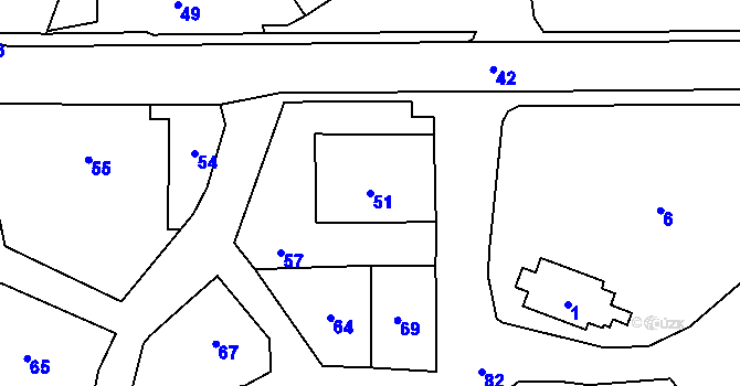 Parcela st. 51 v KÚ Nyklovice, Katastrální mapa