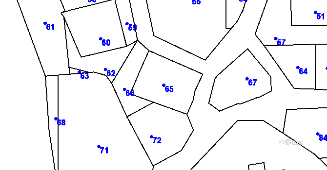 Parcela st. 65 v KÚ Nyklovice, Katastrální mapa