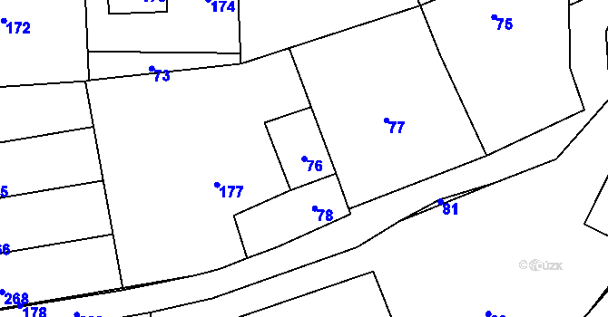 Parcela st. 76 v KÚ Nyklovice, Katastrální mapa