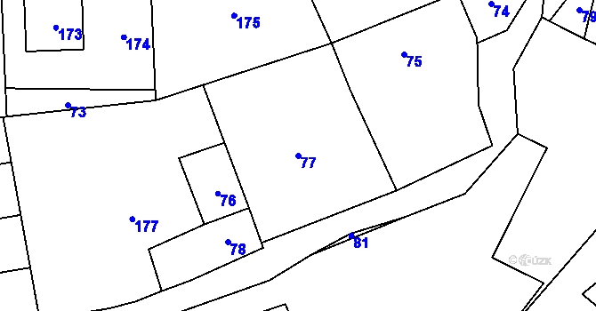Parcela st. 77 v KÚ Nyklovice, Katastrální mapa