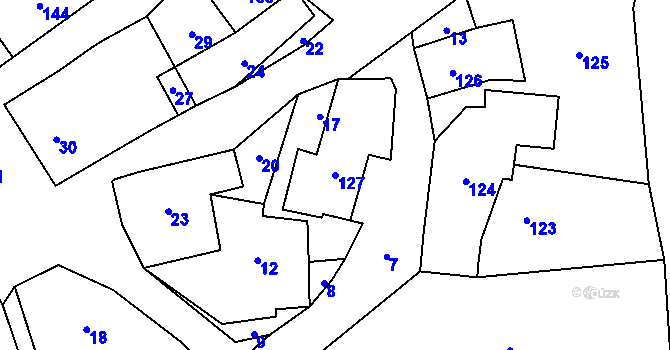 Parcela st. 127 v KÚ Nyklovice, Katastrální mapa