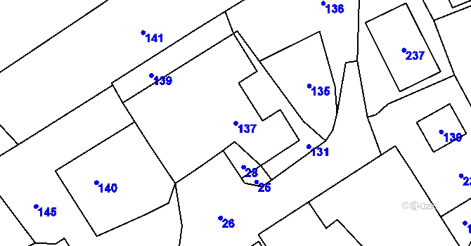 Parcela st. 137 v KÚ Nyklovice, Katastrální mapa