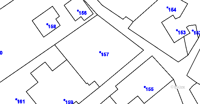 Parcela st. 157 v KÚ Nyklovice, Katastrální mapa