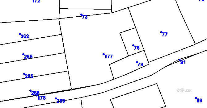 Parcela st. 177 v KÚ Nyklovice, Katastrální mapa