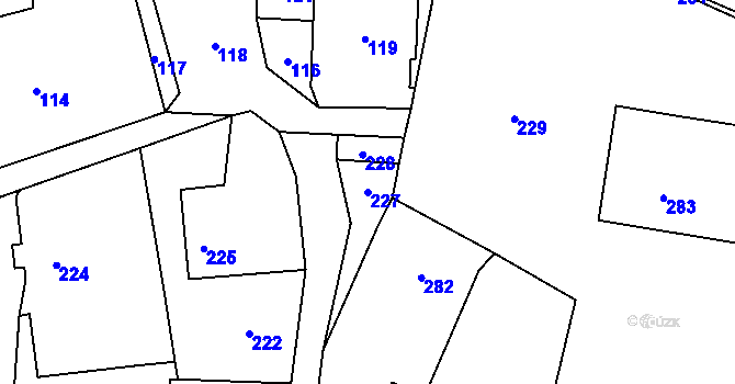 Parcela st. 227 v KÚ Nyklovice, Katastrální mapa