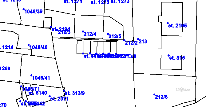 Parcela st. 313/6 v KÚ Nymburk, Katastrální mapa