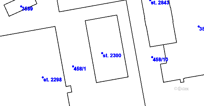 Parcela st. 2300 v KÚ Nymburk, Katastrální mapa