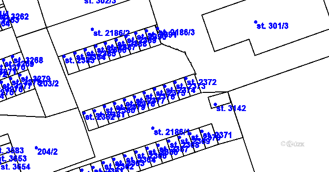 Parcela st. 2374 v KÚ Nymburk, Katastrální mapa