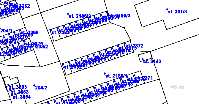 Parcela st. 2376 v KÚ Nymburk, Katastrální mapa