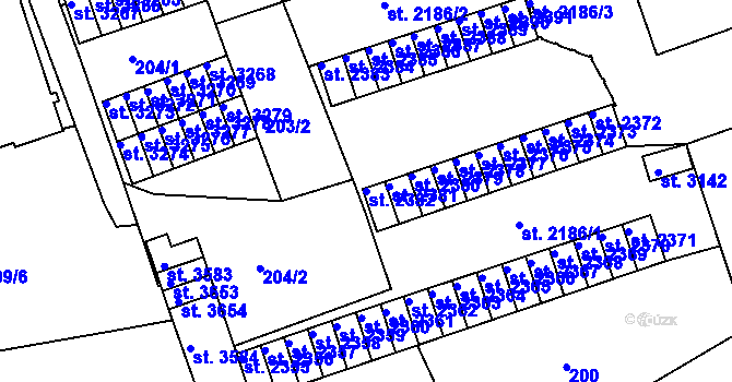 Parcela st. 2382 v KÚ Nymburk, Katastrální mapa