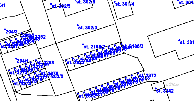 Parcela st. 2388 v KÚ Nymburk, Katastrální mapa