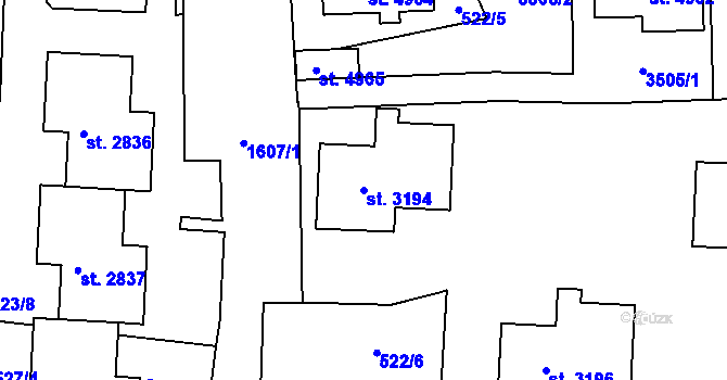 Parcela st. 3194 v KÚ Nymburk, Katastrální mapa