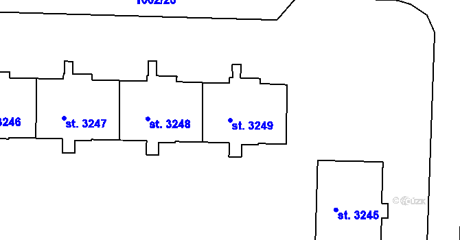 Parcela st. 3249 v KÚ Nymburk, Katastrální mapa