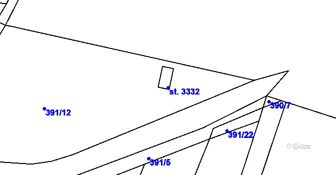 Parcela st. 3332 v KÚ Nymburk, Katastrální mapa