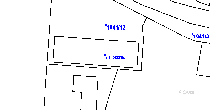 Parcela st. 3395 v KÚ Nymburk, Katastrální mapa