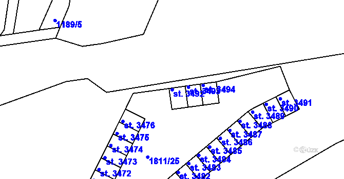 Parcela st. 3492 v KÚ Nymburk, Katastrální mapa
