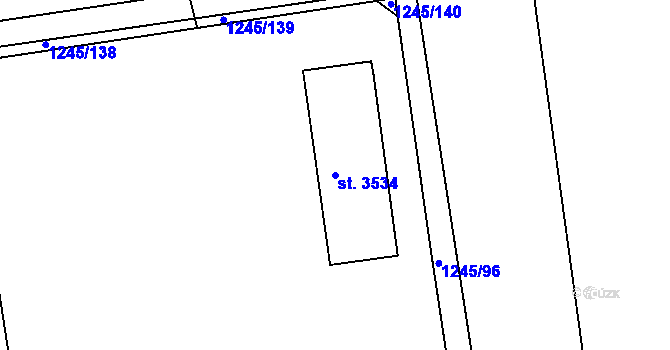 Parcela st. 3534 v KÚ Nymburk, Katastrální mapa
