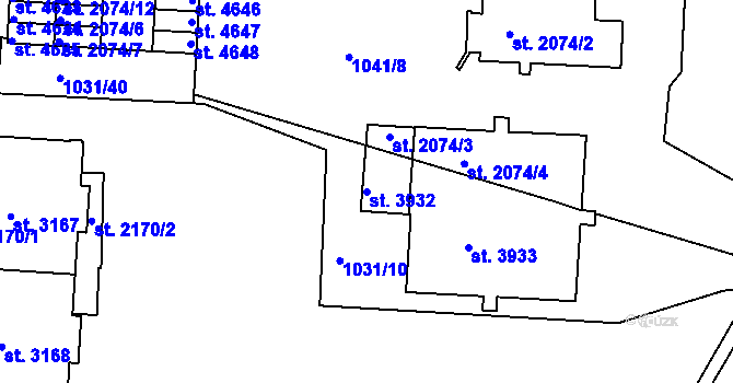 Parcela st. 3932 v KÚ Nymburk, Katastrální mapa