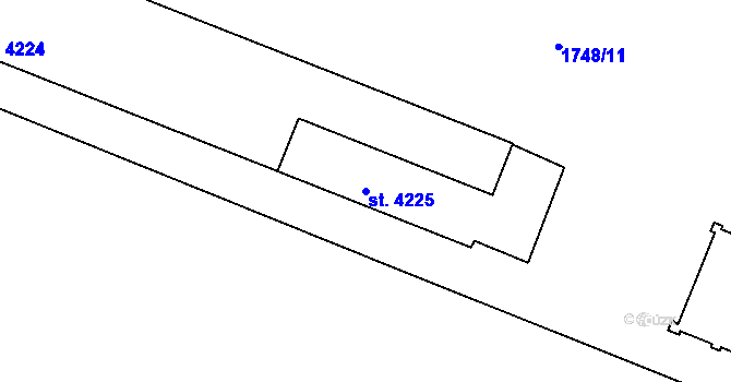 Parcela st. 4225 v KÚ Nymburk, Katastrální mapa