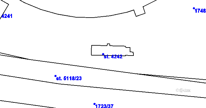 Parcela st. 4242 v KÚ Nymburk, Katastrální mapa