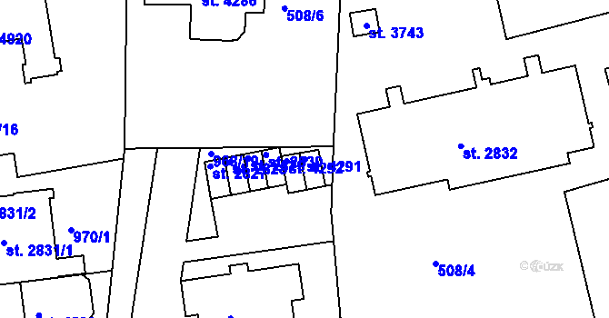 Parcela st. 4291 v KÚ Nymburk, Katastrální mapa