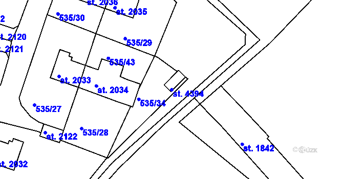 Parcela st. 4394 v KÚ Nymburk, Katastrální mapa