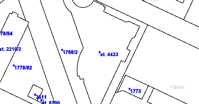 Parcela st. 4433 v KÚ Nymburk, Katastrální mapa