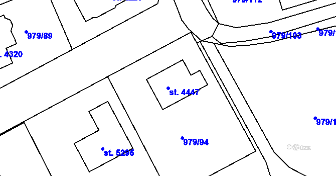 Parcela st. 4447 v KÚ Nymburk, Katastrální mapa