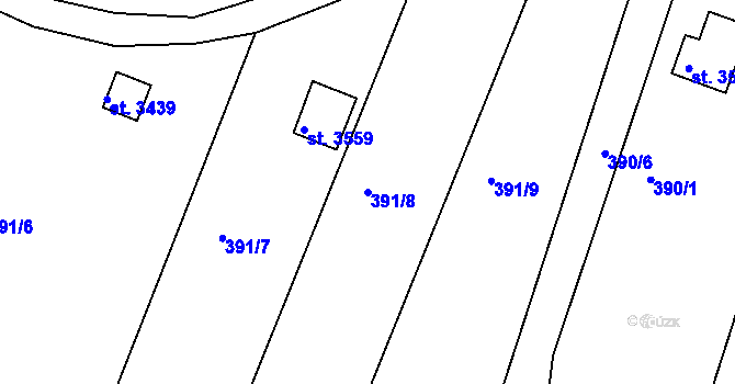 Parcela st. 391/8 v KÚ Nymburk, Katastrální mapa