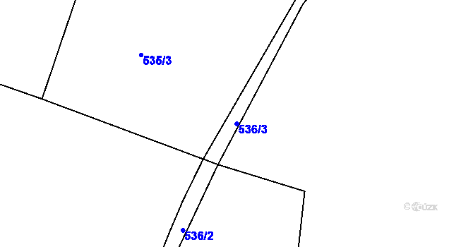 Parcela st. 536/3 v KÚ Nymburk, Katastrální mapa