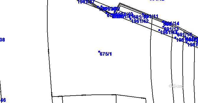 Parcela st. 675/1 v KÚ Nymburk, Katastrální mapa