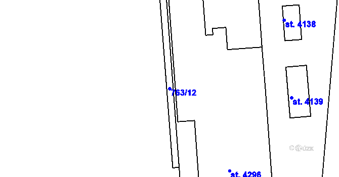 Parcela st. 763/12 v KÚ Nymburk, Katastrální mapa