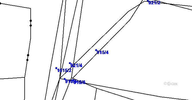 Parcela st. 915/4 v KÚ Nymburk, Katastrální mapa