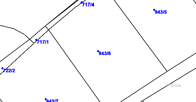 Parcela st. 943/6 v KÚ Nymburk, Katastrální mapa
