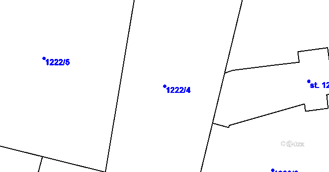 Parcela st. 1222/4 v KÚ Nymburk, Katastrální mapa