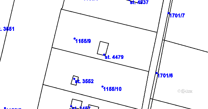 Parcela st. 4479 v KÚ Nymburk, Katastrální mapa