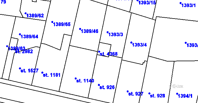 Parcela st. 4368 v KÚ Nymburk, Katastrální mapa