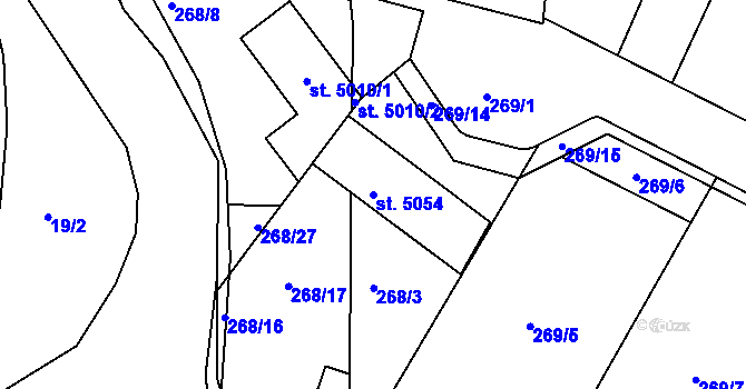 Parcela st. 5054 v KÚ Nymburk, Katastrální mapa