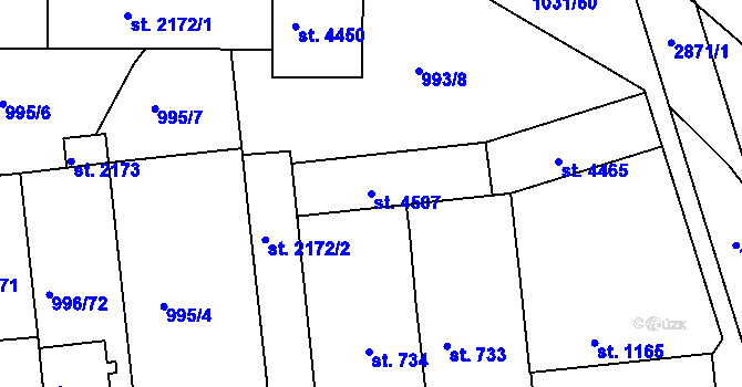 Parcela st. 4507 v KÚ Nymburk, Katastrální mapa